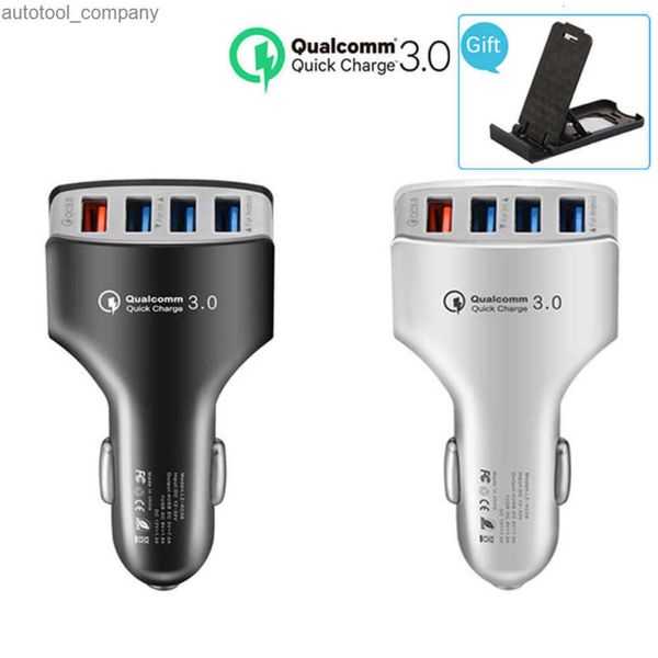 Nouveau 3.0 Charge rapide allume-cigare de voiture 7A QC3.0 Turbo chargeur de voiture à Charge rapide 4 USB chargeur de téléphone portable de voiture pour iPhone 8 7 X