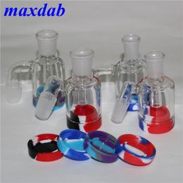 Hookah 3,2 inch glasasvanger met 14 mm 18 mm 7 ml Siliconen container Reclaimer Ashcatcher voor waterbongs