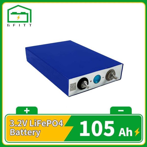Nouveau 3.2V 105Ah Lifepo4 batterie 100Ah cellule 12V 24V pour EV RV batterie Pack bricolage système de stockage d'énergie solaire ue US sans taxe