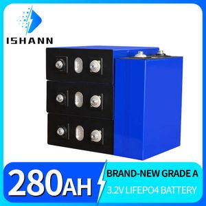 NIEUW 3.2V 280AH LIFEPO4 Batterij -omvormer 12V 24V 48V Oplaadbare Batteri Pack RV Solar Storage Elektrische Car Cell EU met busbars