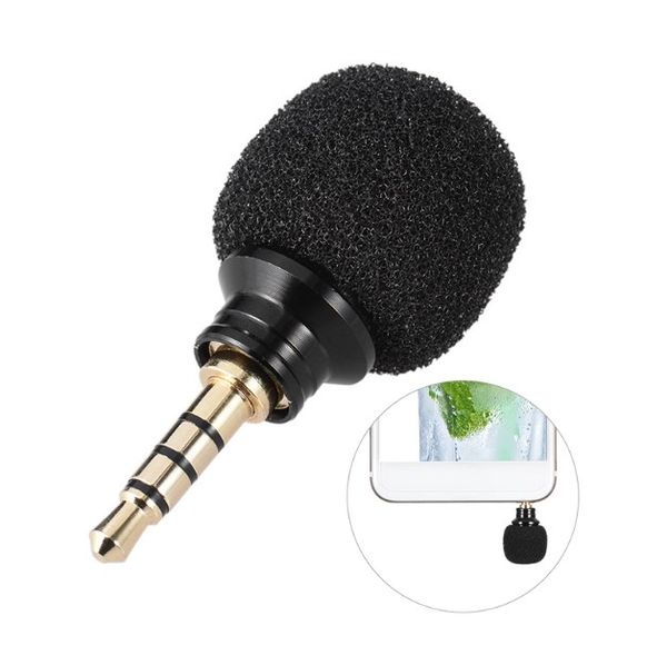 Nouveau 3,5 mm or tête droite Mobile Smartphone Portable Mini Microphone omnidirectionnel adapté pour Smartphone