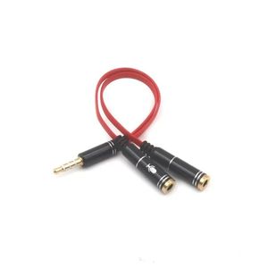 NOUVEAU 3,5 un point à deux points Microphone Câble audio audio Splitter un pour deux couples Adaptateur de l'écouteur de lignes Câble pour couple