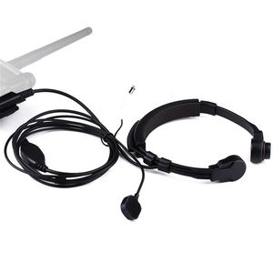 NIEUW-3.5mm verstelbare keel MIC Oortelefoon Microfoon Covert Acoustic Tube Oortelefoon Headset met Finger PTT voor Walkie Talkie