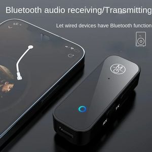 Nuevo receptor Bluetooth de 3.5 mm 5.1 Interfaz de audio receptor estéreo Aux Adaptador Bluetooth Recibir/Transmisión para autos de caja de TV