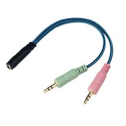 NEW 3.5mm Headphone Splitter Audio Aux Cable for G2000 G9000 Gaming Headset Jack 3.5mm Splitter Adapter for PC Computer Laptop PS4for PC PS4 laptop
