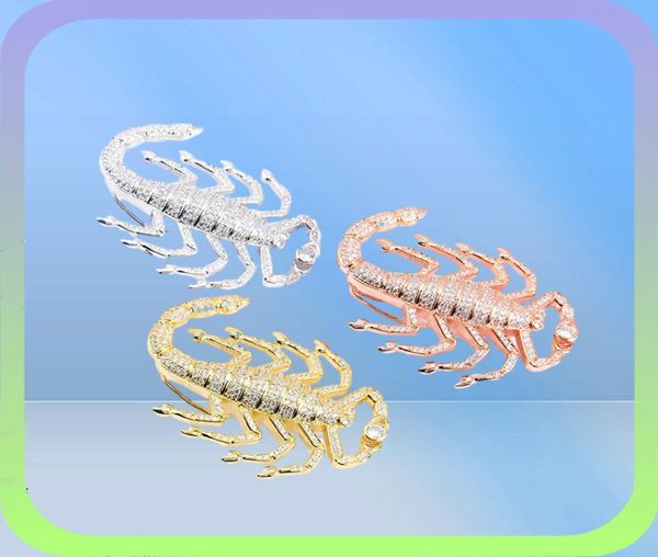 Nouveau 3 couleurs Hip Hop bijoux Scorpion pendentif colliers 2019 Bling glacé femmes pull chaîne déclaration collier hommes noël G2647220