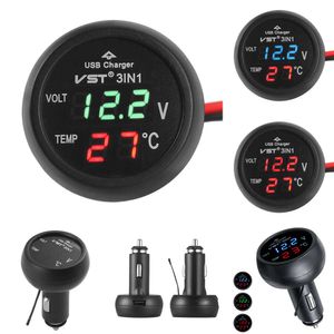 Nouveau 3 en 1 DC 12V / 24 V METTRE METTRE CHARGEUR VOLTMETER THAMPRE THAMPRE ACTOIRE MONITE