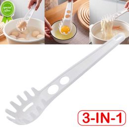 Nieuwe 3-IN-1 Keuken Noodle Clip Lepels Eidooier Separator Lepels Lange Steel Ei Houder Pasta spaghetti Maatregel Koken Scoop