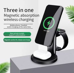 Nouveau chargeur magnétique sans fil 3 en 1 pour iPhone 12 13 14 15 Pro Max Mini Type C chargeur rapide pour Apple Airpods Watch 6 5 4 3 2 Station Dock