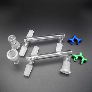 Adaptateur de chute de verre à 3 Joints, avec récupérateur et 2 clips Keck, 14mm 18mm, femelle et mâle, pour les plates-formes pétrolières en verre, nouveau