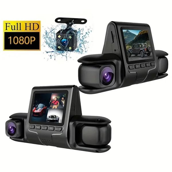 Nueva cámara de salpicadero de 3 lentes HD 1440P cámara DVR para coche WIFI GPS visión nocturna grabadoras de vídeo 24H Monitor de estacionamiento caja negra A9