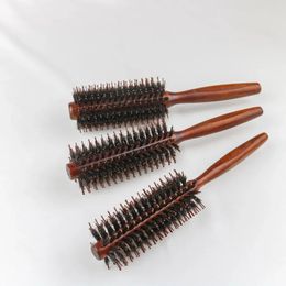 Nuevo tamaños de 3 tamaños jabalí anti estático cerebro para el cabello redondeo herramientas de peinado de peluquería para el cabello para el peinado rizado de la cepillo para el cabello