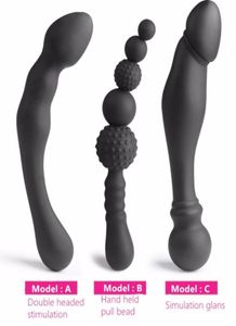 Nieuwe 3 stijlen Handmatige Zwart Big Pull Beads Anal Plug Silicone Dildo Anal Double Head Butt Plug Sex Toys For Gay Men9780003