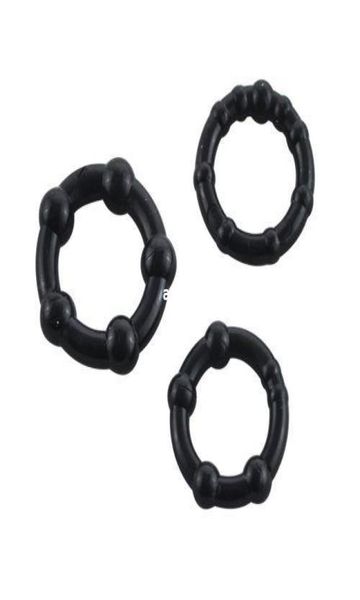 NUEVO 3 Triple anillo de goma para pene, impotencia, erección, erección, kit de juguete de ayuda Sexy R5911370334