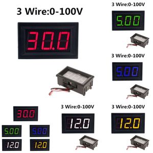 Nieuwe 3 -draads DC 0V tot 30V digitale voltmeter spanningspaneelmeter voor 6V 24V elektromobiele motorfietscar 0,56 ''