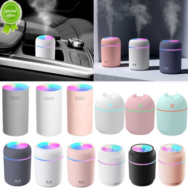 Mini humidificateur d'air de 300ML, diffuseur d'huile essentielle et d'arôme avec lampe LED, brumisateur USB, humidificateur d'aromathérapie pour maison et voiture