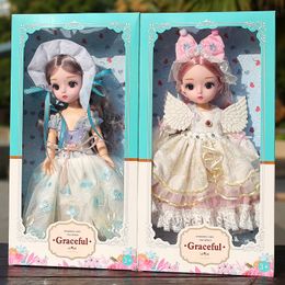 Nieuwe 30 cm BJD Fashion Toy Princess Doll met kleding Kids Dolls Girls Baby Mooie verkleed verjaardagscadeaus 3d Eyes 1129