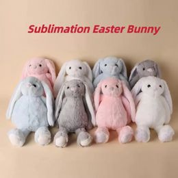 Nouveau 30cm sublimation Day Pâques Bunny Plux Long Ears Bunnies Dots With Pink Gris Blue Blue Blanc Rabbit Dolls mignons Toys Softs Wholesale FY0256