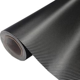 Nuevo 30cmx127cm 3D Fiber de carbono Vinyl envoltura de automóvil Películas y calcomanías de accesorios de estilos para automóviles de automóvil