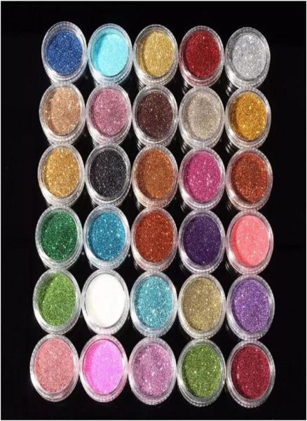 Nouveau 30pcs Couleurs mixtes Pigment paillettes minérales Spangle fard à paupières Makeup Cosmetic Set Longlasting Random Color5493198