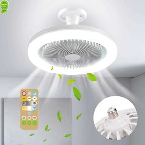 Nouveau ventilateur de plafond 30W avec lampe d'éclairage Base de convertisseur E27 avec télécommande pour chambre salon maison silencieux AC85-265V