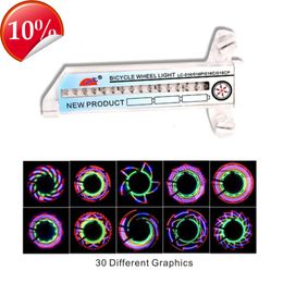 Novo 32 led 30 gráficos luz da roda de bicicleta lâmpada ciclismo arco-íris roda falou luz luces sinal lanterna para equitação noturna