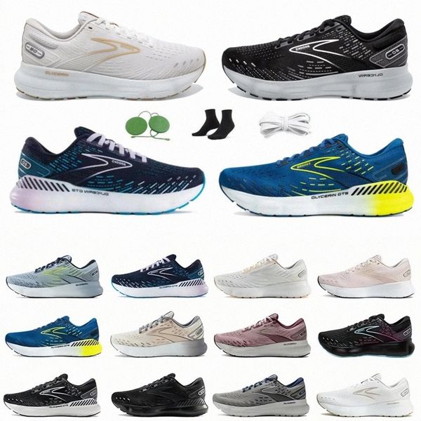 Glycerin 20 GTS Azul Blanco Beige Triple Negro Zapatillas para correr Hombres Mujeres Caminar Suelas gruesas Gris Rojo Zapatillas deportivas de goma