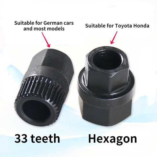Herramienta de extracción de polea de generador hexagonal de 33 dientes, herramienta profesional de rueda libre de embrague de alternador de alta calidad