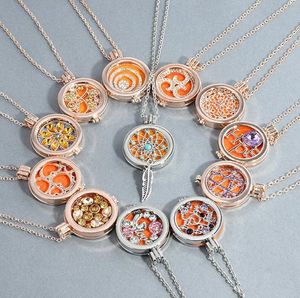 Nieuwe 34mm DIY Etherische Olie Aroma Veren Ingelegde Diamond Flower Love Kecklace Can Open Box Ketting J007