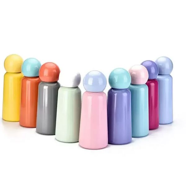 NOUVEAU! 350ml 304 En Acier Inoxydable Thermos Tasse Mignon Étudiant Enfants Portable Sports De Plein Air Tasses Bouteille D'eau Voyage Café Boissons Jus Tasse sxa14