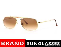 Nieuwe 3561 zonnebrillen voor mannen merkontwerper zonnebril De algemene vierkante zonnebrillen Big Size 57mm metalen frame glazen lenzen met B6056849