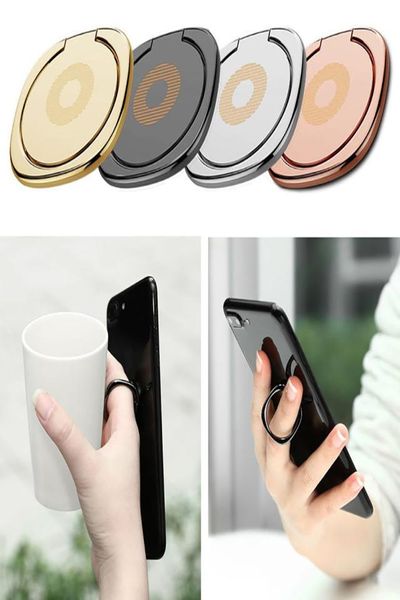 Nouveau porte-bague à anneau de doigt en métal à 360 degrés Smartphone Smartphone Mobile Phone Mobile Dinger Standder pour l'iPhone 7 6 Tablette Samsung avec package OPP5715555
