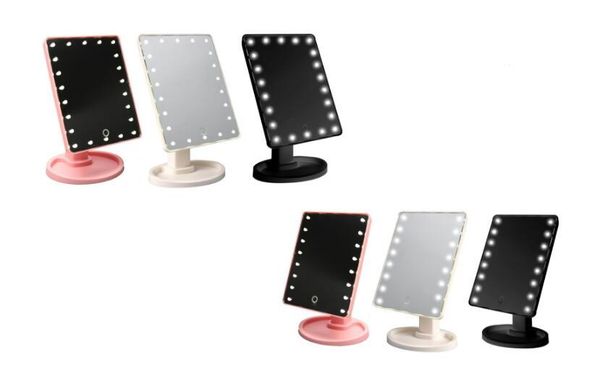 Nouvel écran tactile de rotation de 360 degrés composent le miroir cosmétique pliant la poche compacte portative avec l'outil de maquillage de lumières de 16/22 LED
