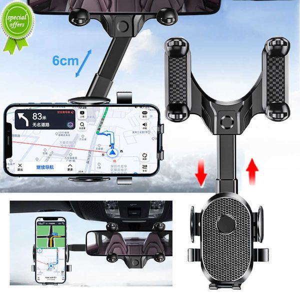 Nuevo soporte retráctil giratorio para teléfono de coche 360, espejo retrovisor Universal, soporte de navegación GPS para coche, soporte ajustable para teléfono móvil