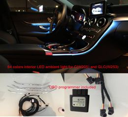 Nouveau panneau de porte lumineux à LED 364 LED Lument de la console de commande centrale pour Mercedesbenz C Classe W205 GLCW253 C180 C2001527019