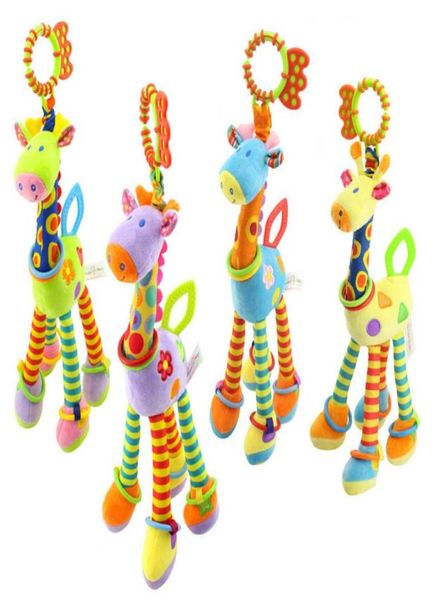 Nouveau 37 cm girafe activité spirale bébé lit landau suspendus jouets bébé poussette jouet cadeaux pour bébés en peluche produit 1545225