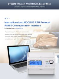 Nuevo medidor de energía de 380 V con luz de fondo de retroiluminación multifuctional Volt Watt Watt Medidor eléctrico trifásico Wattmeter RS485 Modbus