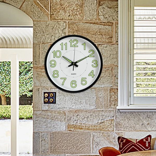 Nouvelle horloge murale rétro circulaire 3D 12 pouces GLOW CLORME MUR SUR