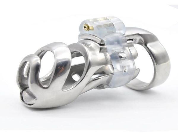 Nuevo diseño 3D 316L Acero inoxidable Stealth Lock dispositivos de gran tamaño, jaula para pene, anillo para pene, bloqueo para pene, cinturón fetiche para hombres 6465377