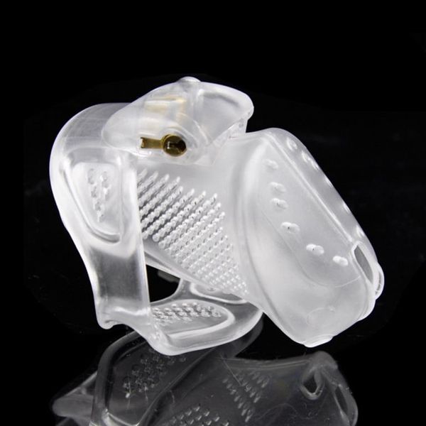 Nouveau 3D Design Respirant Dispositif De Chasteté Masculine En Plastique Petite Cage De Chasteté Avec 3 Taille Cock Ring Sex Toys Pour Hommes Pénis Serrure Y1892804