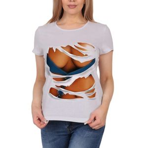 Nieuwe 3D digitale gedrukte dames snel drogen T-shirt met gepersonaliseerd patroon korte mouwen F51315