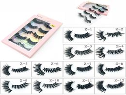 Nuevo 3D Faux Mink Eyelashes Naturall Curl Multicapa gruesa 12 Tipos 5 Parspack Sexy Strip Strip Pests Beauty Tools23332473