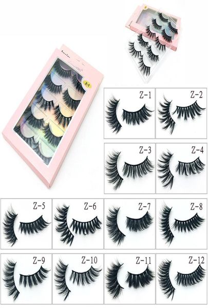 Nouveaux cils 3D faux vison boucles naturelles épais multicouches 12 types 5 paires pack sexy cils à bande complète maquillage outils de beauté 6173589