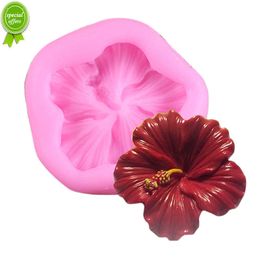 Nieuwe 3D -bloem hibiscus siliconenvormen fondant ambacht cake snoep chocolade suikercraft ijs bakgereedschap mal m2353