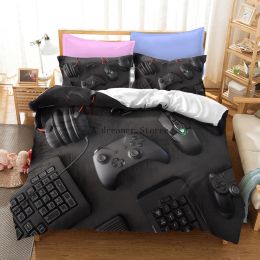 Nuevos juegos de ropa de cama de patrones de juegos de juego 3D con funda de almohada para niños diseño de ropa de cama