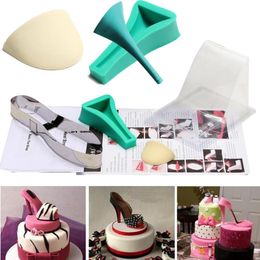 Nuevo kit de zapatos de tacón alto 3D para mujer, molde de silicona para fondant, molde de decoración para pastel de chocolate y azúcar, molde para Navidad, cumpleaños, fiesta de bodas Ca252a