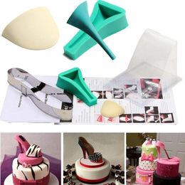 Nouveau 3D Lady High Heel Shoe Kit Silicone Fondant Moule Sucre Chocolat Gâteau Décor Modèle Moule De Noël Anniversaire Fête De Mariage Ca293U