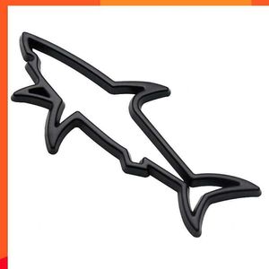 Nouveau 3D métal voiture style autocollant creux poisson requin emblème Badge décalcomanies Automobiles moto ordinateur bouchon de carburant accessoires extérieurs