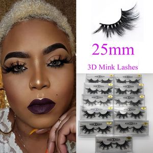 Nouveaux cils de vison 3d 25mm de longs cils de vison 5D cils de vison épais dramatiques faits à la main faux cils maquillage des yeux