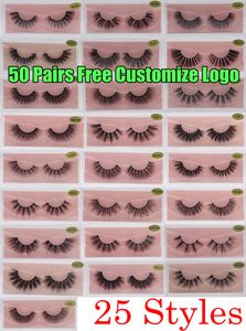 3D Nertsenwimpers Namaak natuurlijke valse wimpers 3D Nertsenwimpers Zachte make-up Verlenging Make-up Nepwimpers 3D Wimper Gratis Logo aanpassen